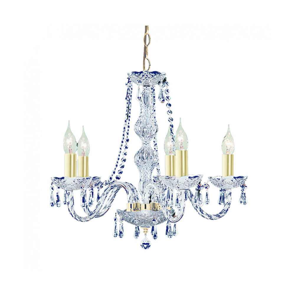 Hale Chandelier 5 Lights Gold Crystal - CRY-HALE-5P