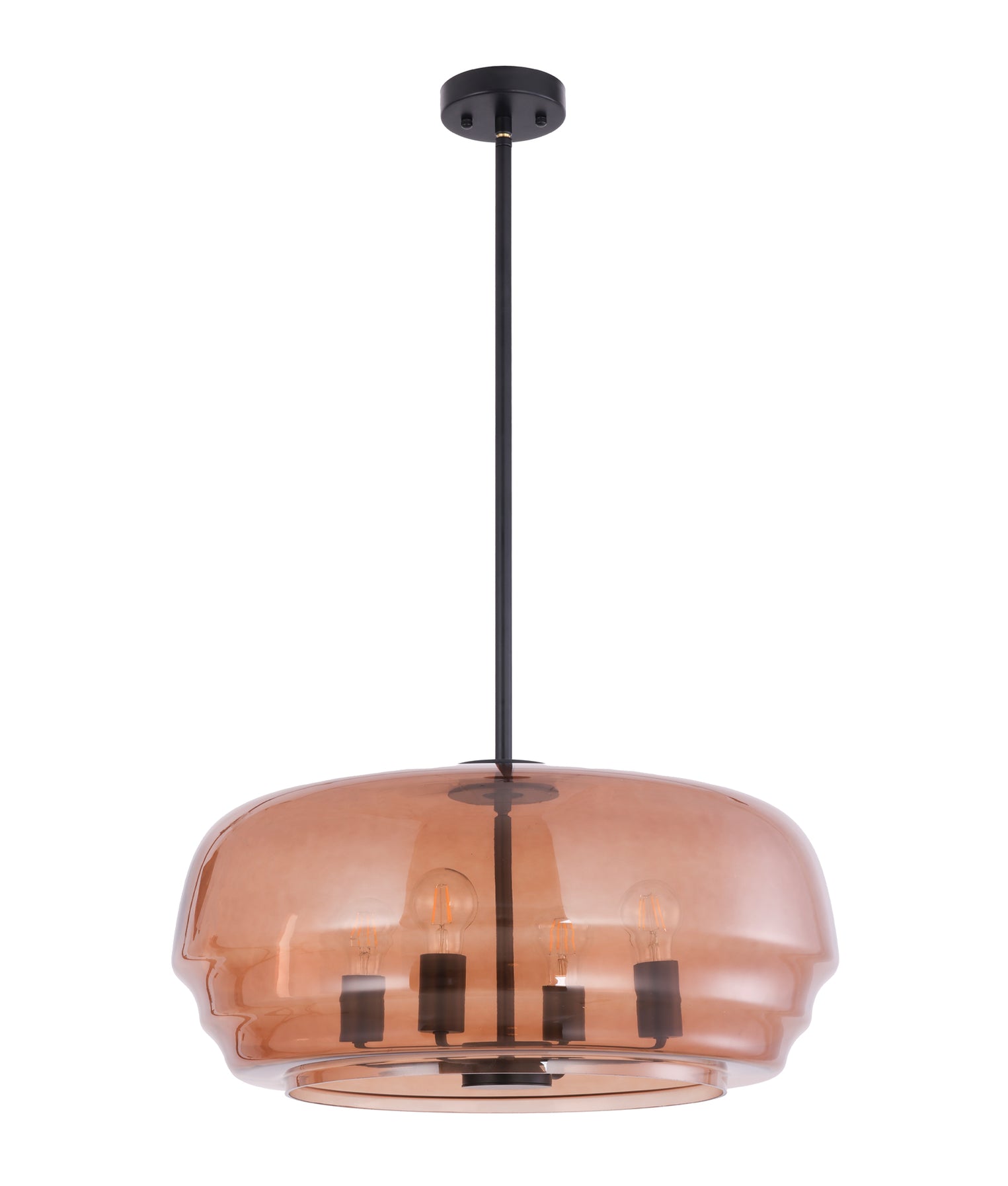 Cuad Interior Flat Top Dome Pendant Light Amber & Black - CUAD2