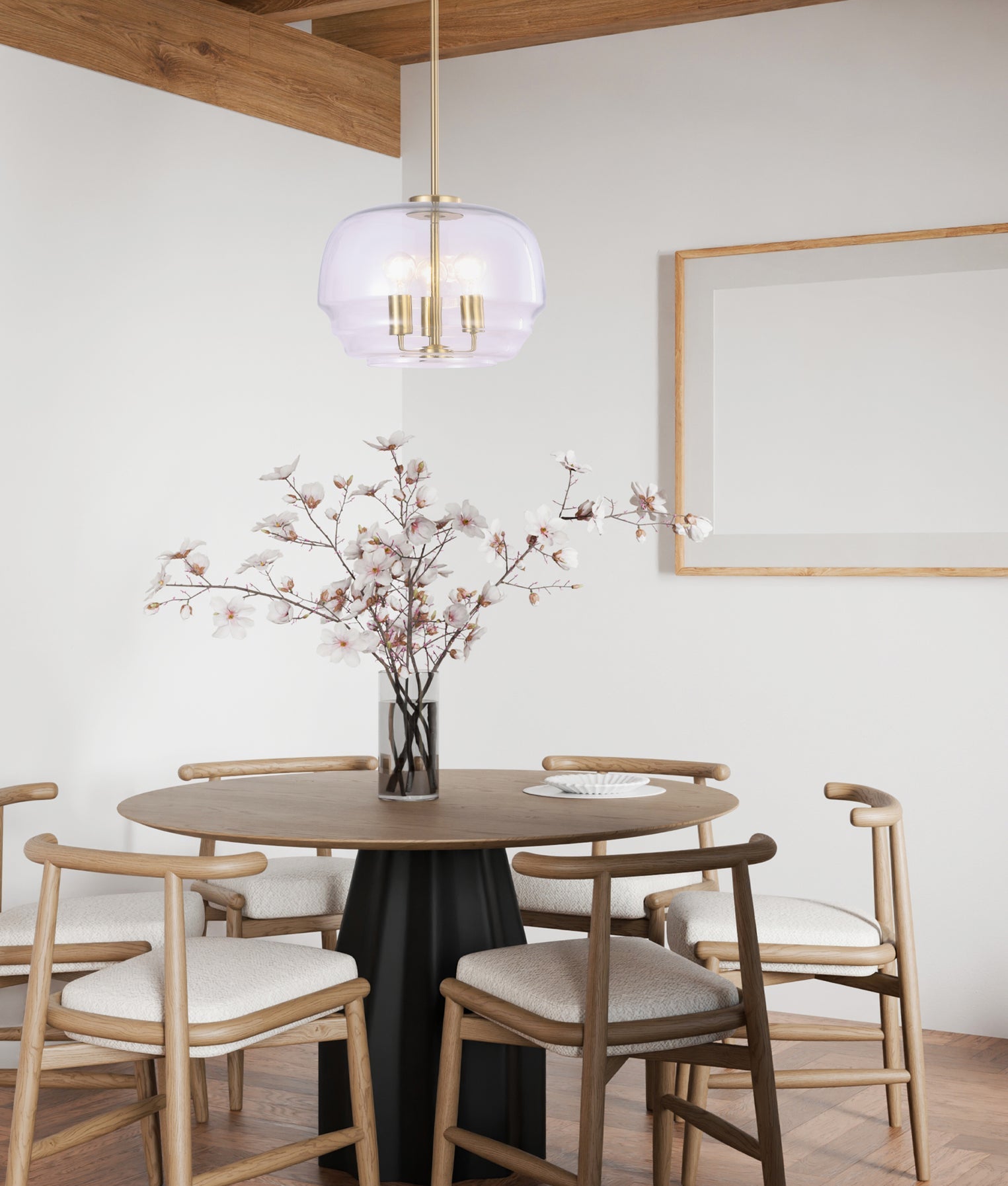 Cuad Interior Wine Glass Shape Pendant Light Clear & Brass - CUAD3