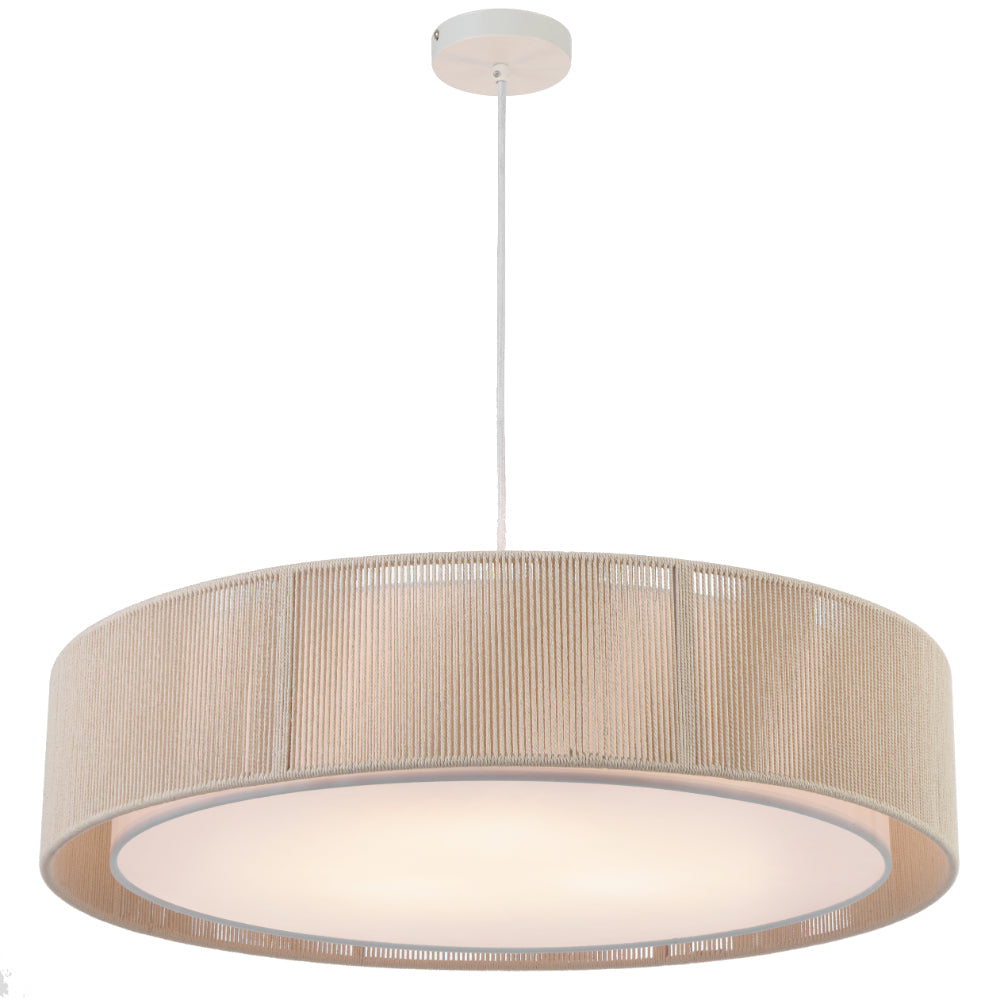 Cusco 700mm Pendant Light Natural & White - CUSCO PE70-NATWH