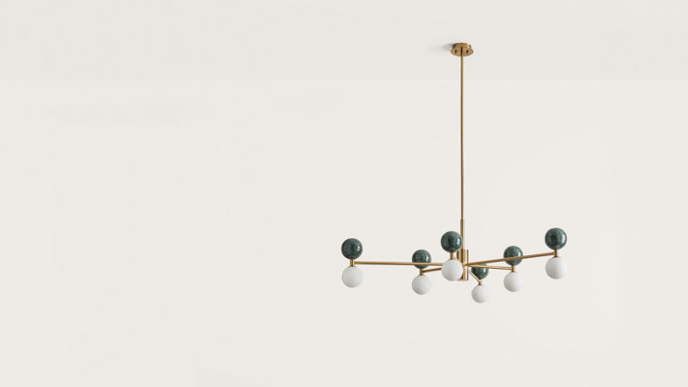 Dalt 6 LED Pendant Light 5W 3000K Aged Gold & Black Marble - ARO.C1280/6/ORO-NEG