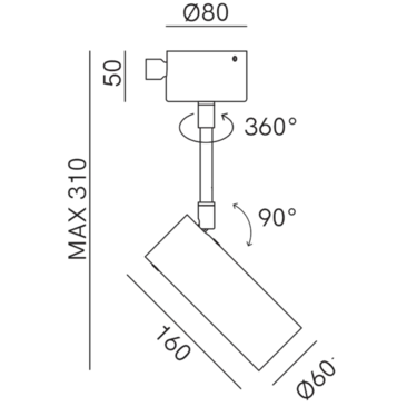 Canaline Spotlight Antique Iron or Antique Brass - IL.214.17.FF | OO