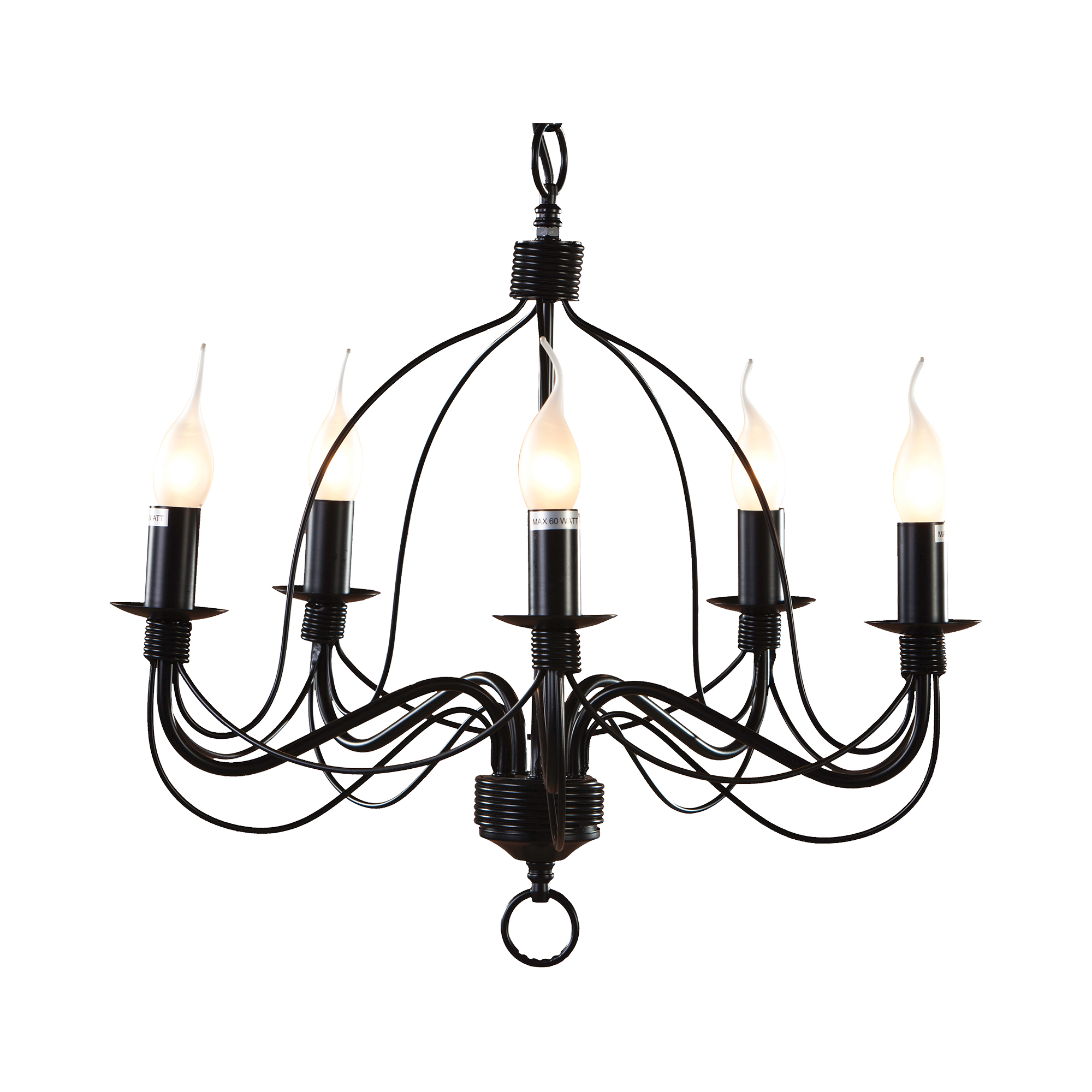 Candice 5 Light Pendant Black - MDACAN5BK