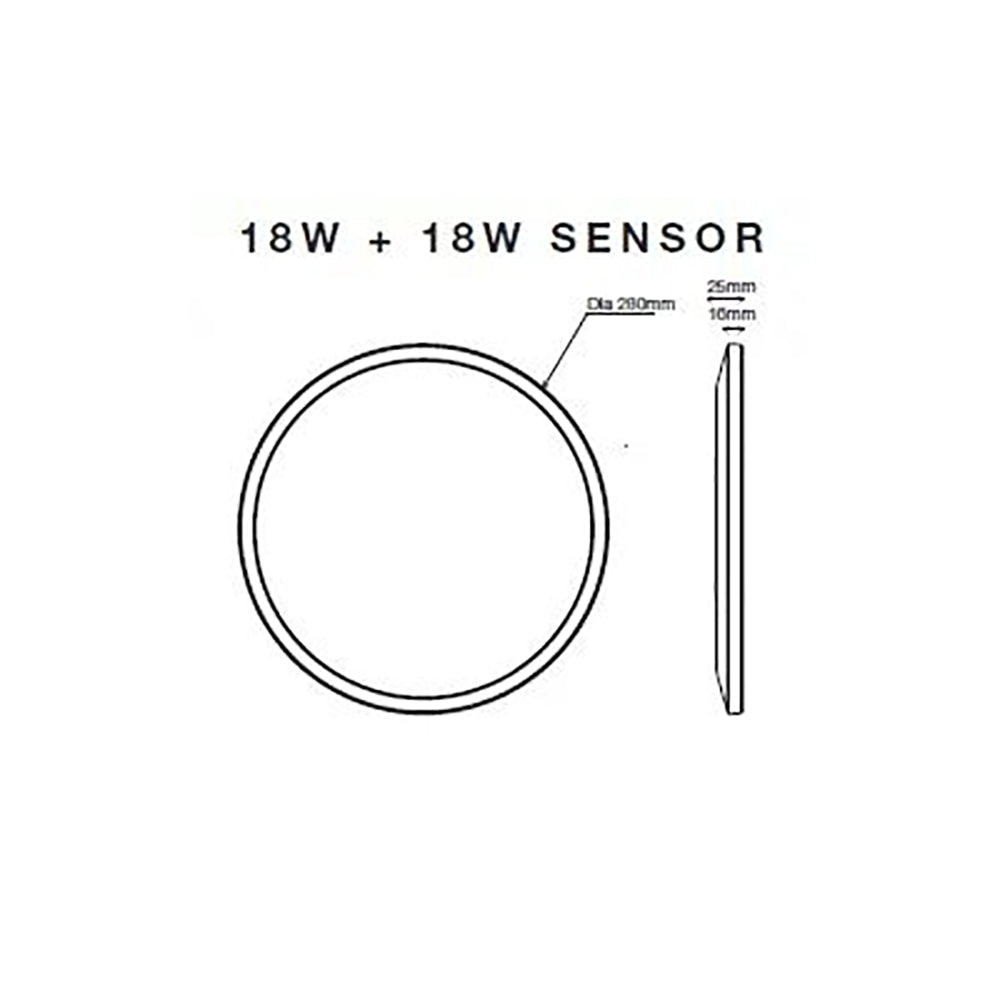 Buy LED Oyster Lights Australia Fino LED Oyster Light 18W Black Polycarbonate 3CCT - MLFO34518MD