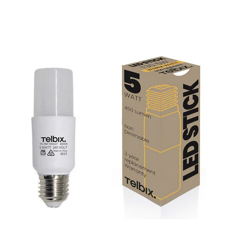 Buy LED Globes Australia T30 LED Globe ES 240V 5W White Polycarbonate 6000K - G T305E27OP860