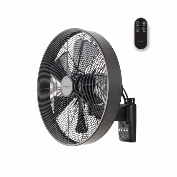 Como AC Wall Fan 16" With Remote Matt Black - MWFC400M