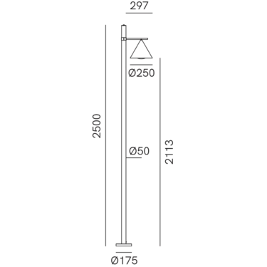 Cone Post Light Antique Brass - IL.286.20.OOB