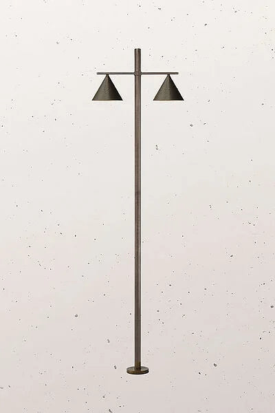 Cone 2 Light Post Light Antique Brass - IL.286.21.OOB