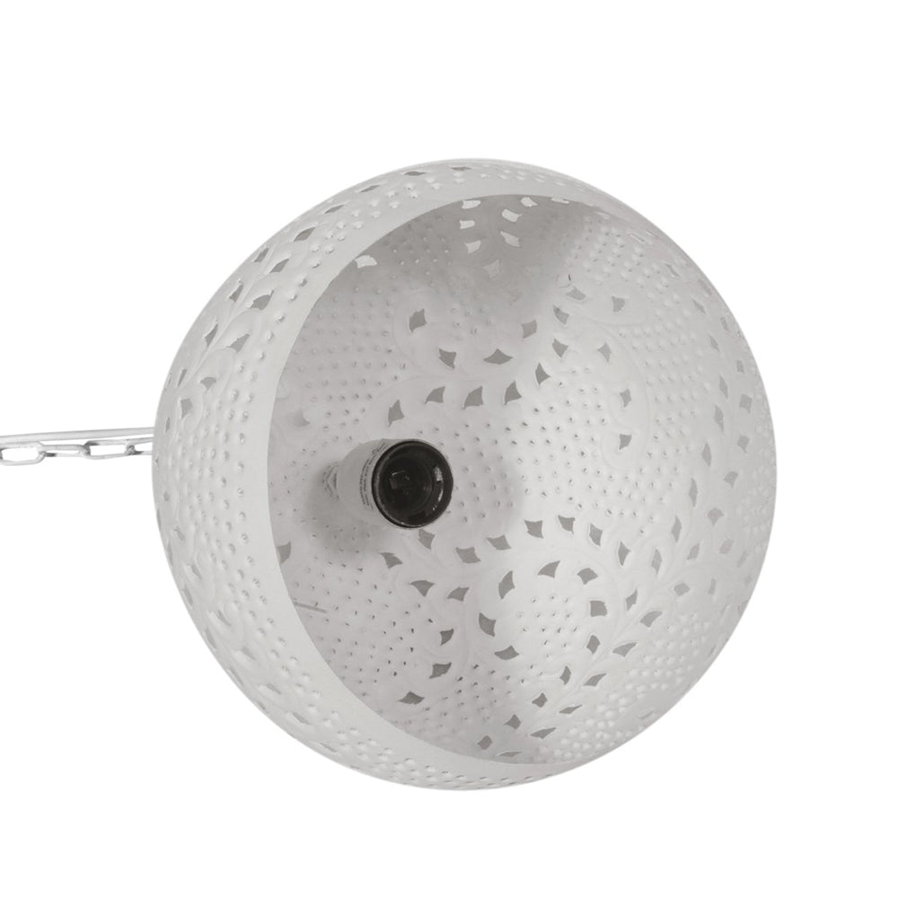Buy Pendant Lights Australia Coral Small 1 Light Hand Cut Patterned Dome Pendant - White - ZAF13004