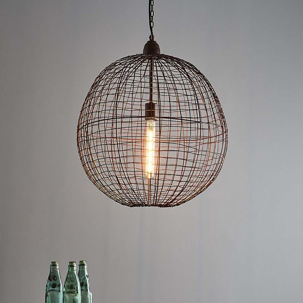 Buy Pendant Lights Australia Cray Ball Medium 1 Light Wire Weave Ball Pendant Antique Copper - ZAF10320