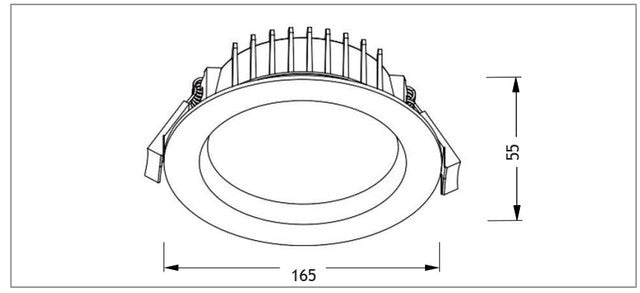 Maxi Nova Recessed LED Downlight 20W Tri Colour White - LWMNTC20W