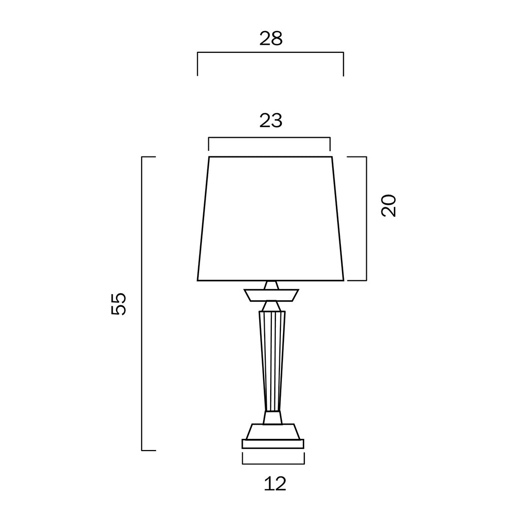Buy Table Lamps Australia Diana 1 Light Table Lamp Chrome, Crystal, White - DIANA TL-CH+WH