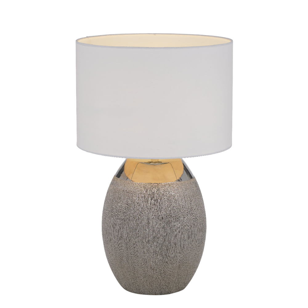 Dillion Table Lamp Silver Base With White Shade - DILLION TL-SLWH