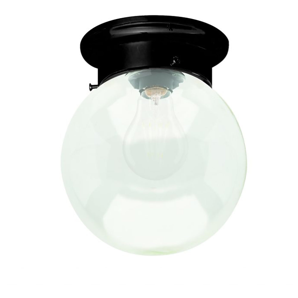 Murano 150mm Clear Glass Black DIY - MA906C-BLK