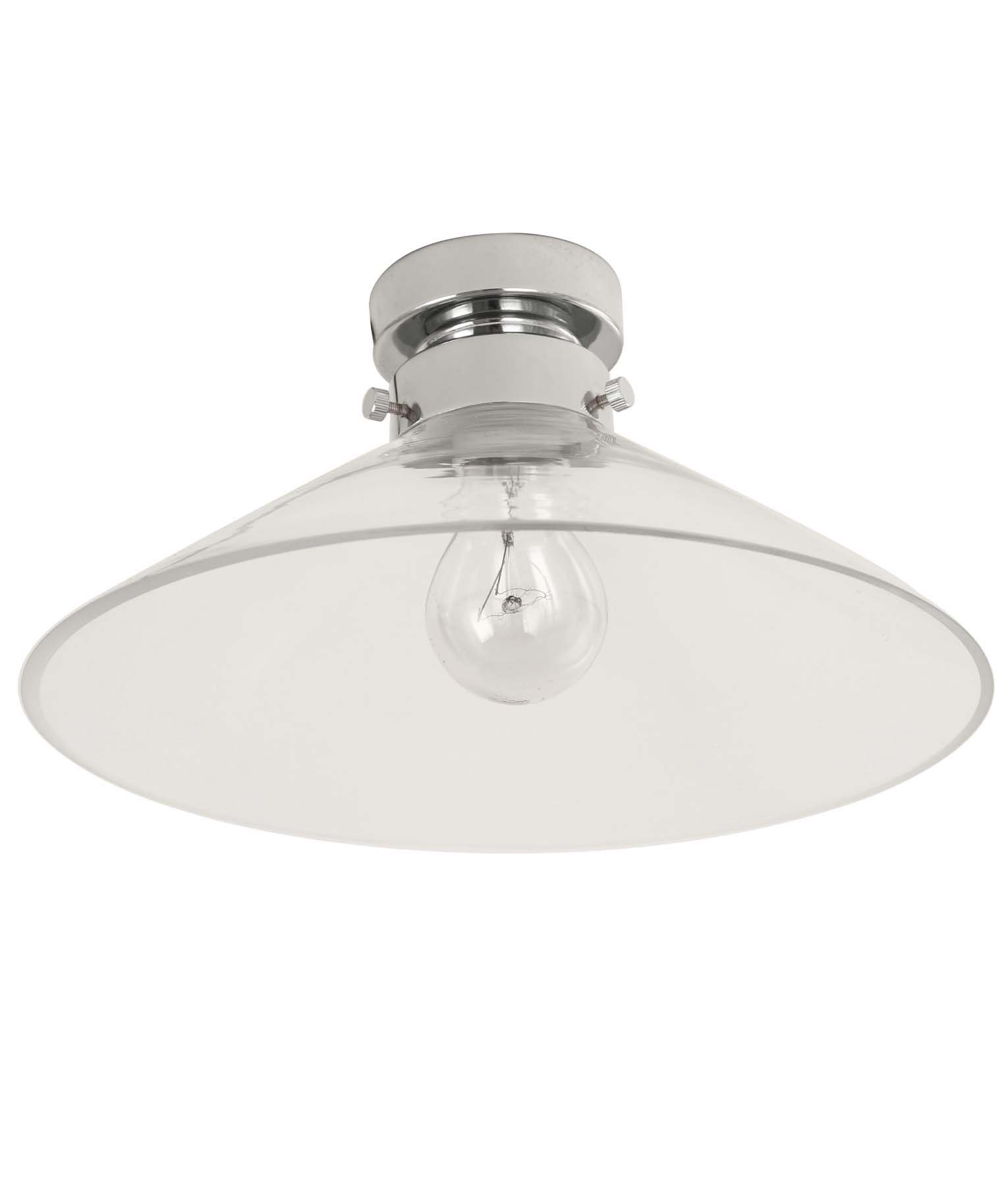 Buy DIY Batten Fix Lights Australia DIYBAT DIY Chrome Batten Fitting With Clear Large Cone Shape Glass - DIYBAT14