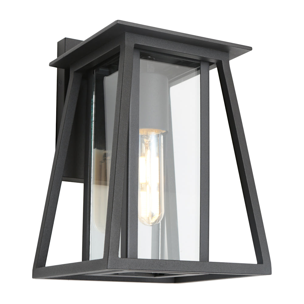 Dover Exterior Wall Light Black & Clear - DOVE1EBLK