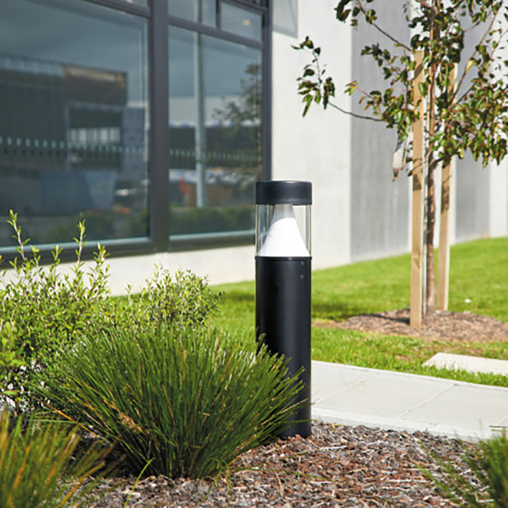 Buy Bollard Lights Australia Eclipse Bollard Light With Sensor Black Resin 4000K - DUBMS80-BL