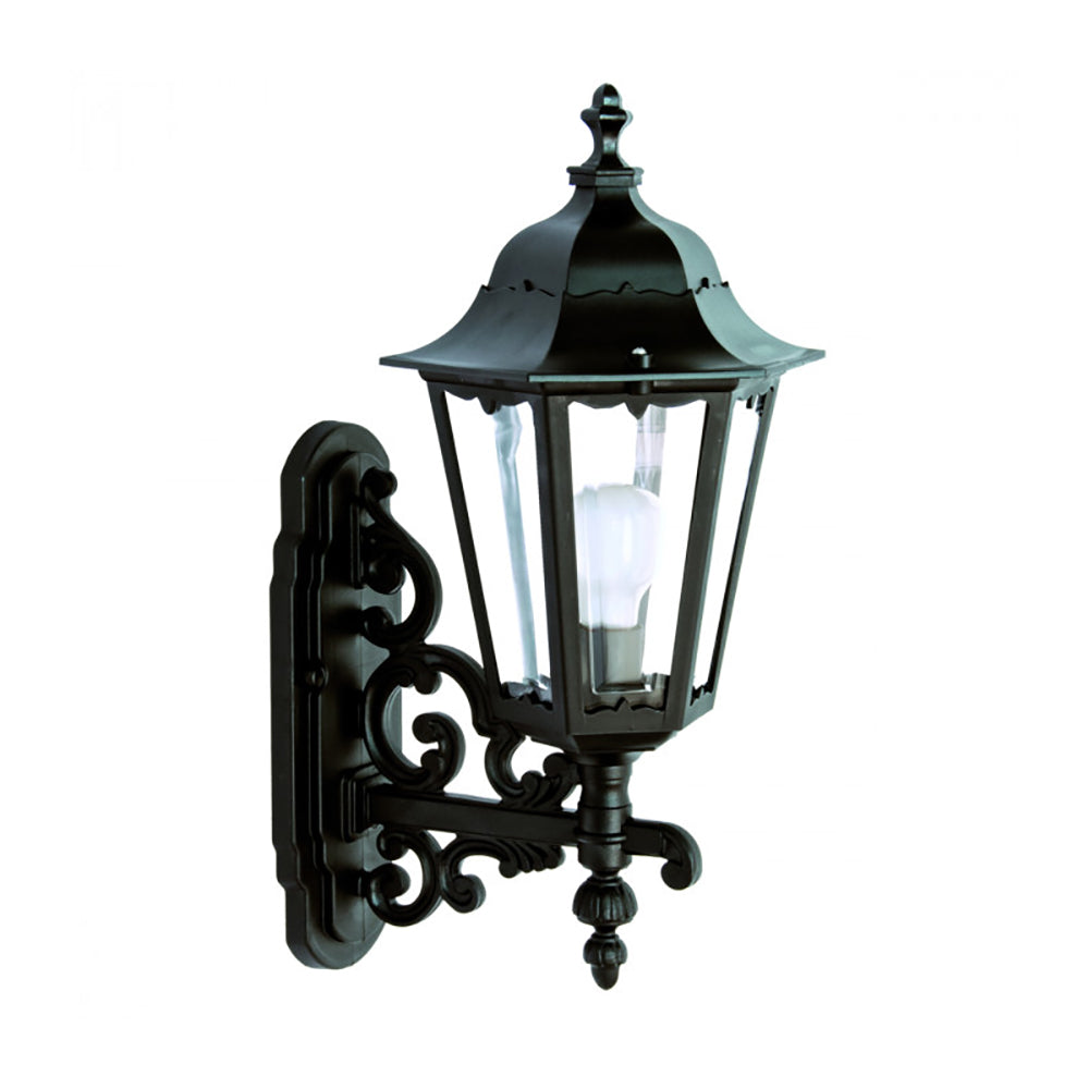Buy Outdoor Wall Lanterns Australia Vittotria Hexagon Outdoor Wall Lantern Black Resin - DUW8302-BL