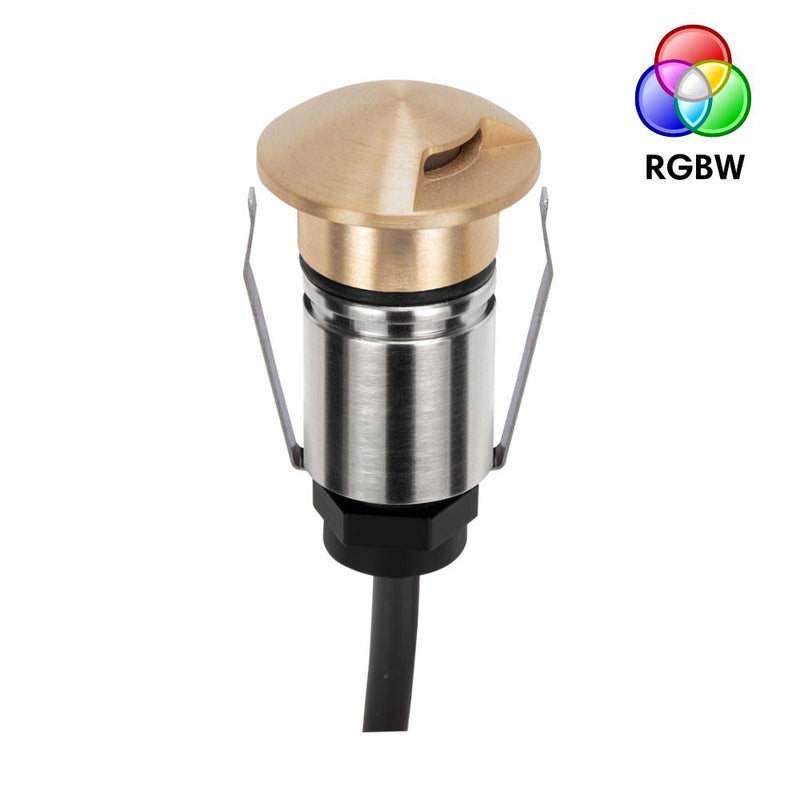 EMIT-25 LED Micro 1-Way Inground Light 24V 1W RGBW Brushed Brass - 10063