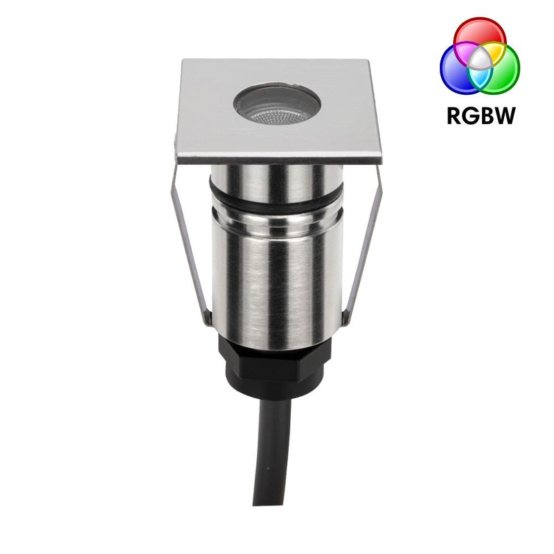 EMIT-25 LED Micro Square Inground Light 24V 1W RGBW Stainless Steel - 10051