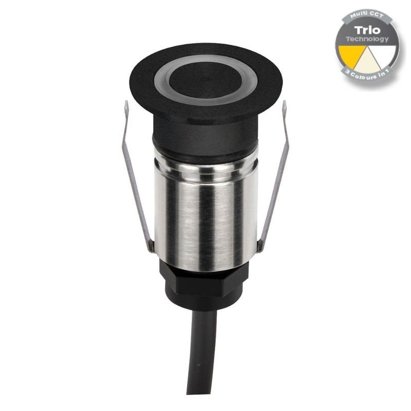 EMIT-25 LED Micro Ring Inground Light 12/24V 1W Tri Colour Black - 10008