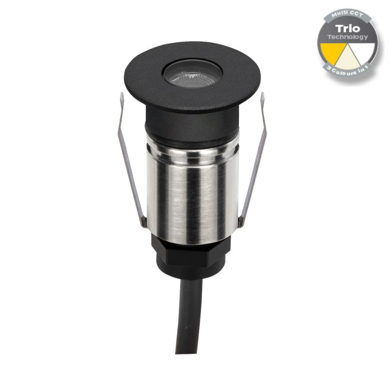EMIT-25 LED Micro Round Inground Light 12/24V 1W Tri Colour Black - 10000