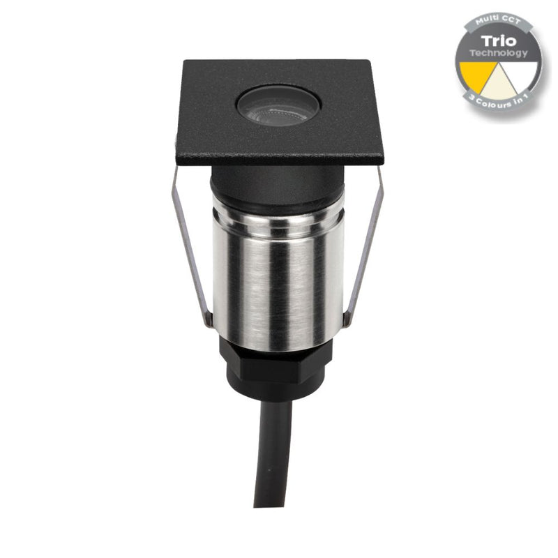 EMIT-25 LED Micro Square Inground Light 12/24V 1W Tri Colour Black - 10001