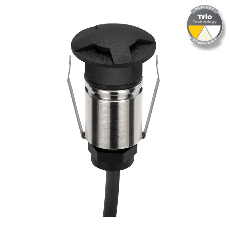 EMIT-25 LED Micro 3-Way Inground Light 12/24V 1W Tri Colour Black - 10005