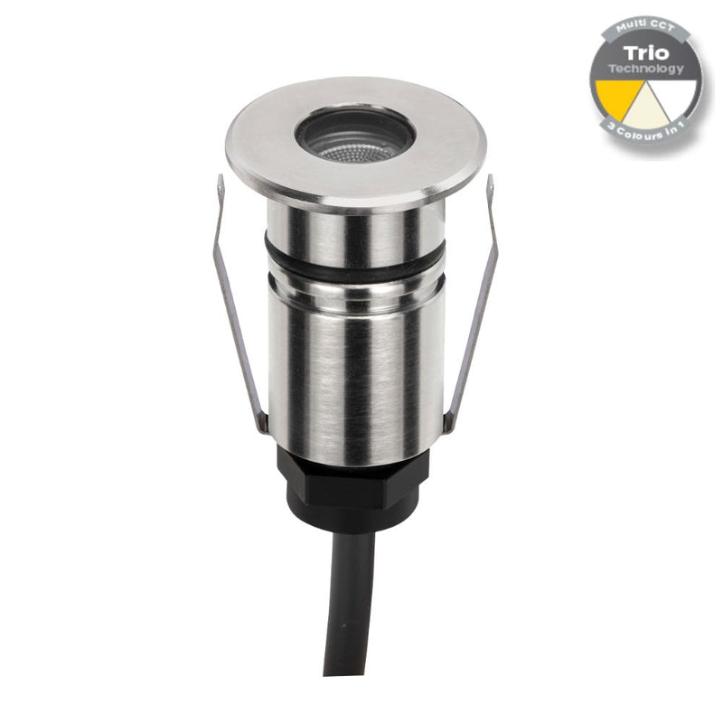 EMIT-25 LED Micro Round Inground Light 12/24V 1W Tri Colour Stainless Steel - 10010