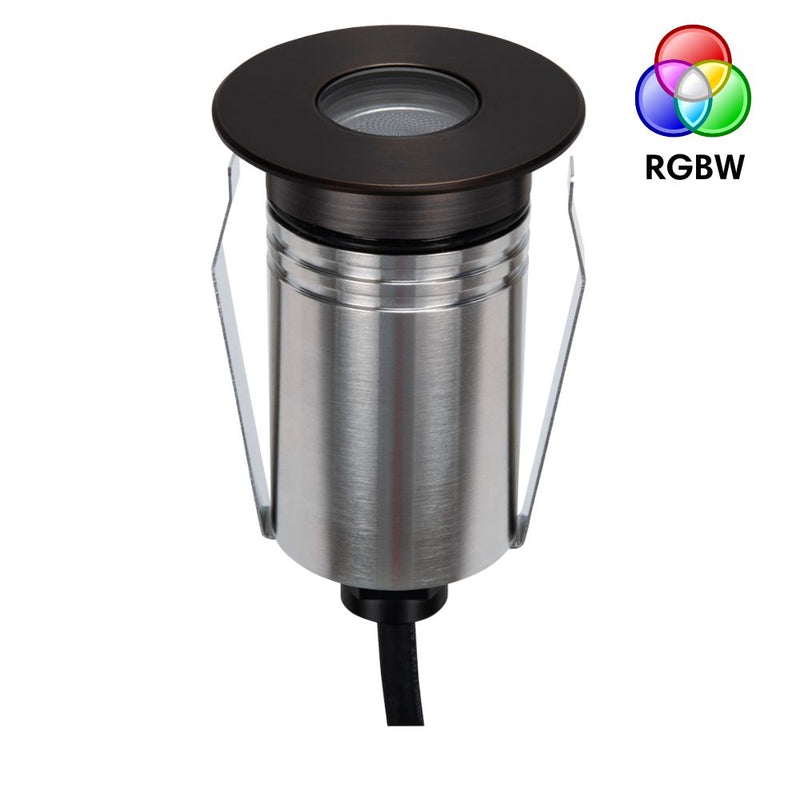 EMIT-55 LED Round Mini Inground Light 24V 2.5W RGBW Antique Brass - 10157
