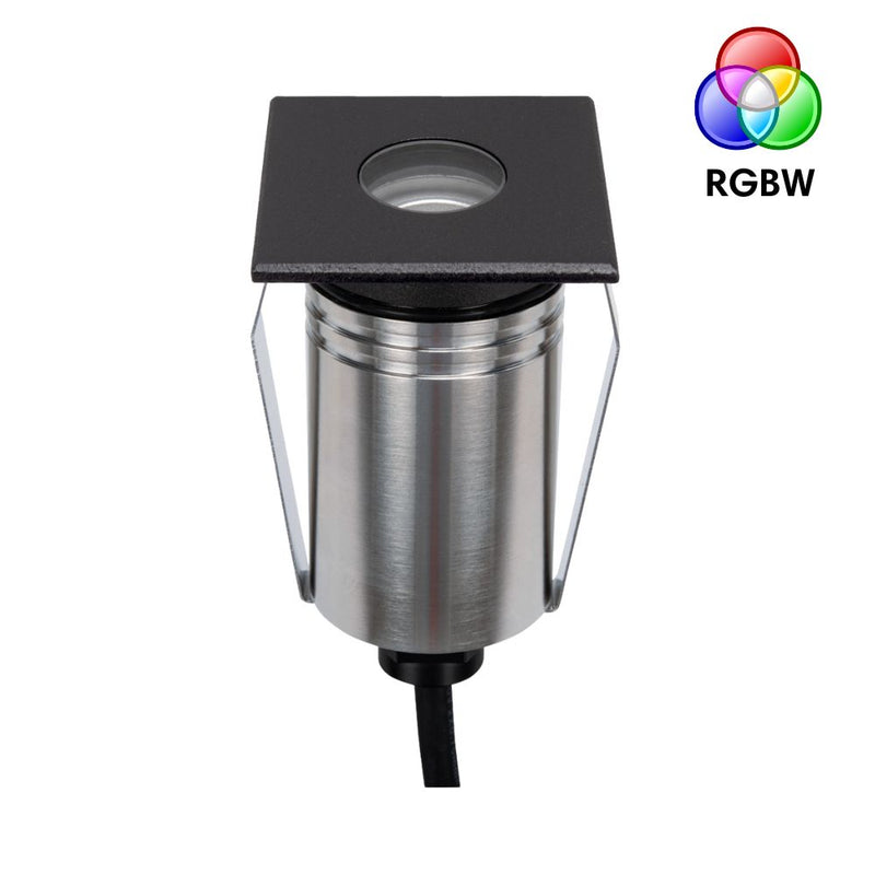 EMIT-55 LED Square Mini Inground Light 24V 2.5W RGBW Black - 10128