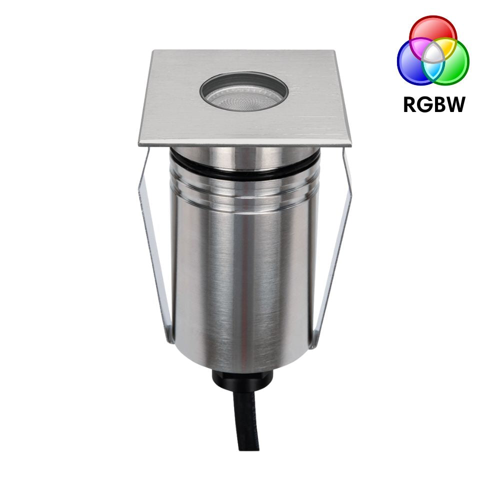 EMIT-55 LED Square Mini Inground Light 24V 2.5W RGBW Stainless Steel - 10138