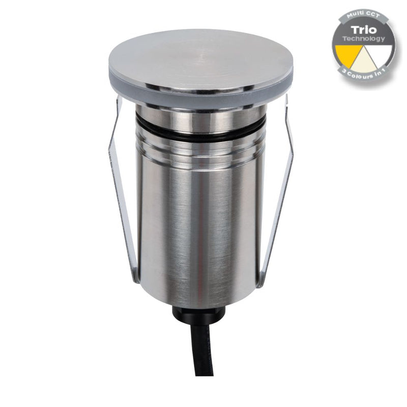 EMIT-55 LED Mini Halo Inground Light 12/24V 2.5W Tri Colour Stainless Steel - 10104