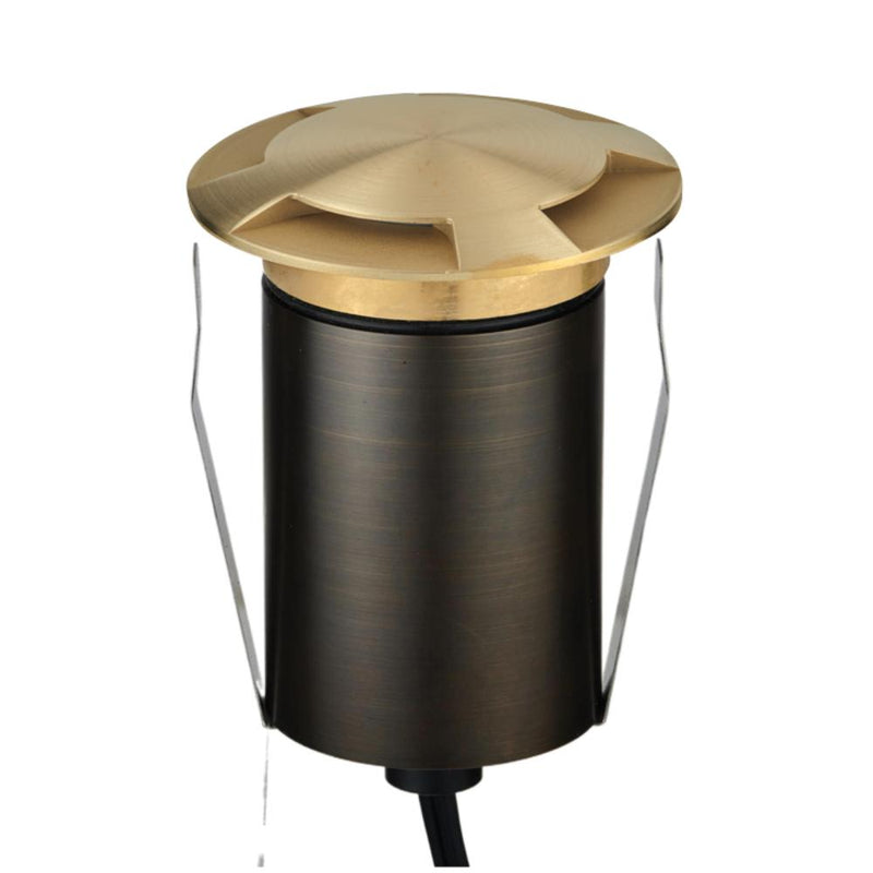 EMIT-85 LED 4-Way Inground Light 12/24V 4W/6W Tri Colour Brushed Brass - 10201