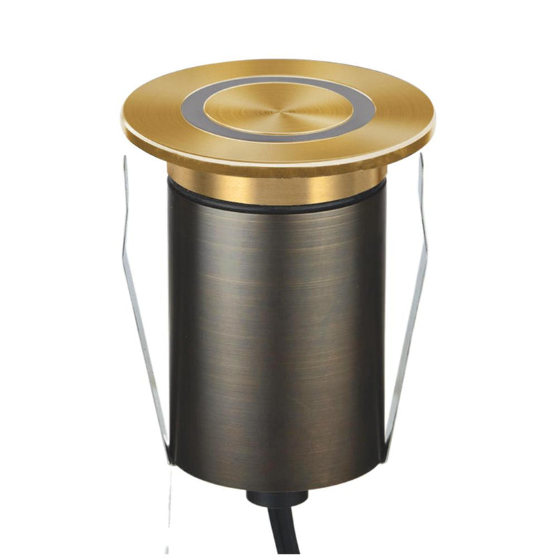 EMIT-85 LED Ring Inground Light 12/24V 4W/6W Tri Colour Brushed Brass - 10203