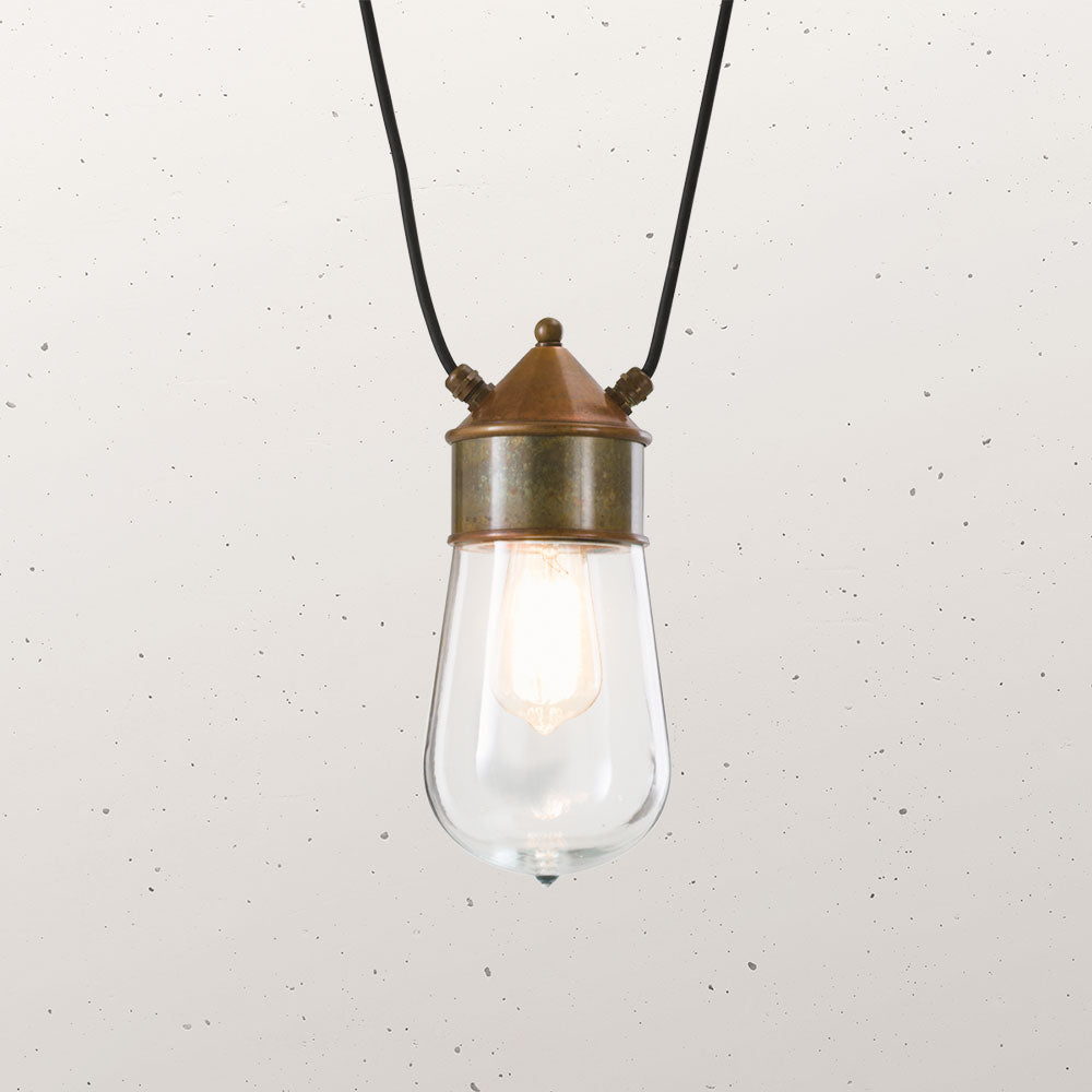 Drop Outdoor Duel Cable Pendant Light Clear & Pre Aged - IL.270.02.ORT