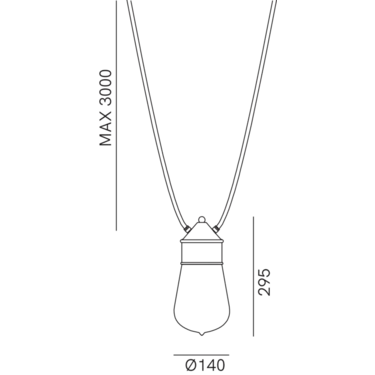 Drop Outdoor Duel Cable Pendant Light Clear & Pre Aged - IL.270.02.ORT