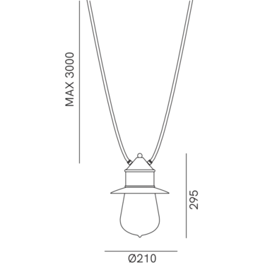 Drop Outdoor Duel Cable Pendant Light With Cap Clear & Pre Aged - IL.270.12.ORT