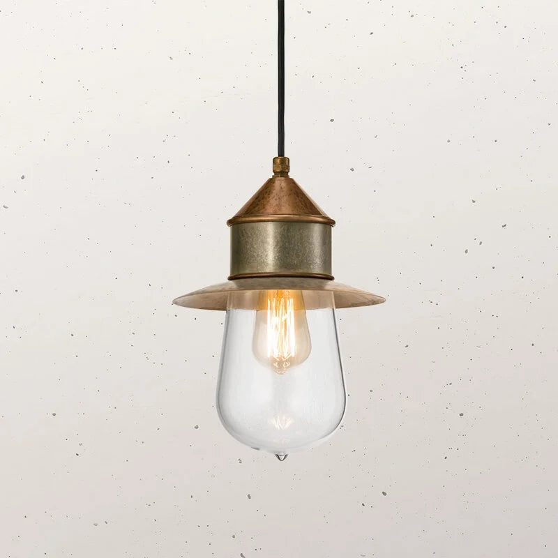 Drop Outdoor Pendant Light With Cap Clear & Pre Aged - IL.270.13.ORT