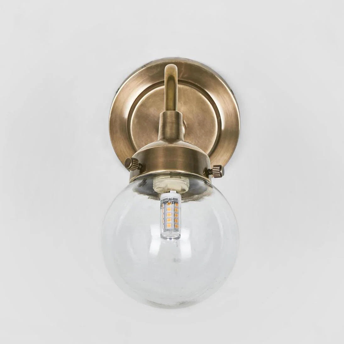 Beacon Outdoor Wall Light Clear & Antique Brass - ELPIM31197AB