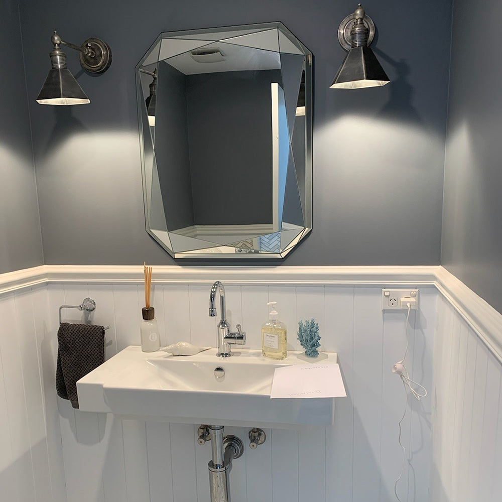 Buy Wall Sconce Australia Mayfair 1 Light Sconce With Shade Antique Silver - ELPIM50193AS