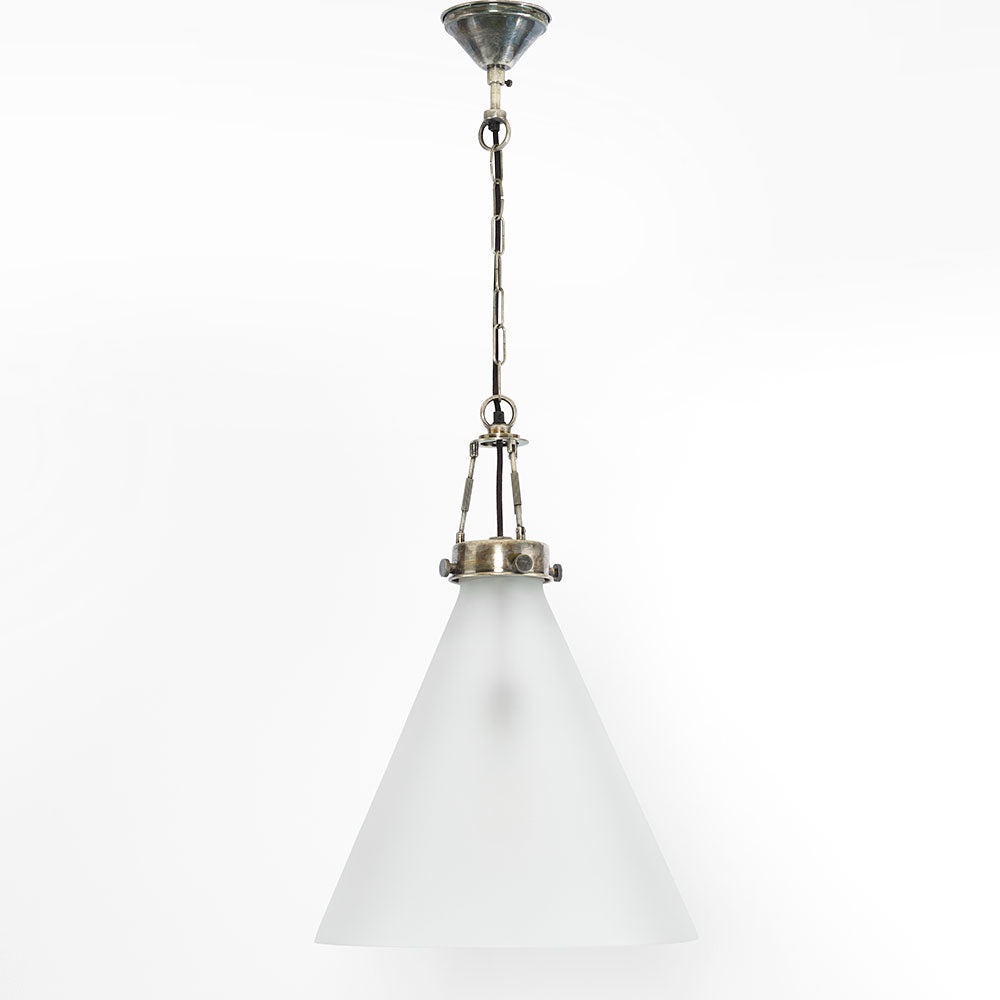 Gadsden Ceiling Pendant Large Silver With Frosted Glass - ELPIM59001AS
