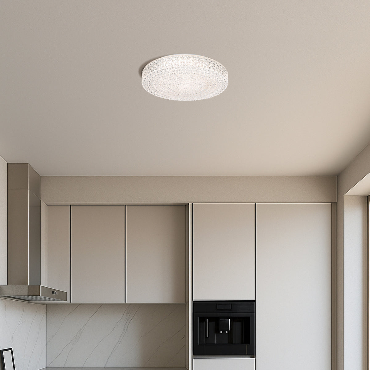 Eltz 400mm LED Oyster Light 32W Tri Colour White & Clear - ELTZ OY40-CL3C