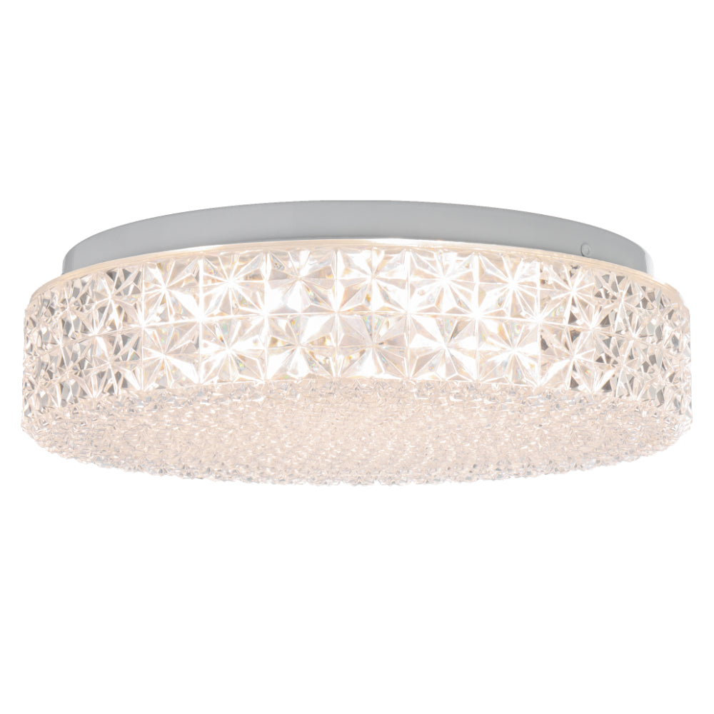 Eltz 280mm LED Oyster Light 18W Tri Colour White & Clear - ELTZ OY28-CL3C