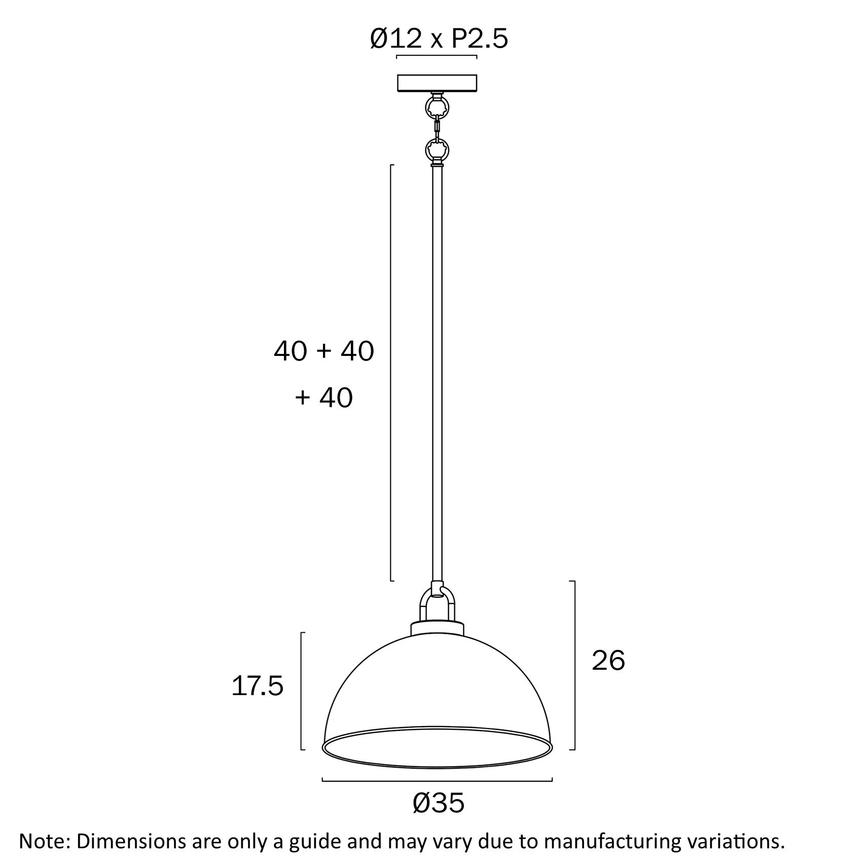 Emerson Medium Pendant Light Nickel - EMERSON PE35-NK