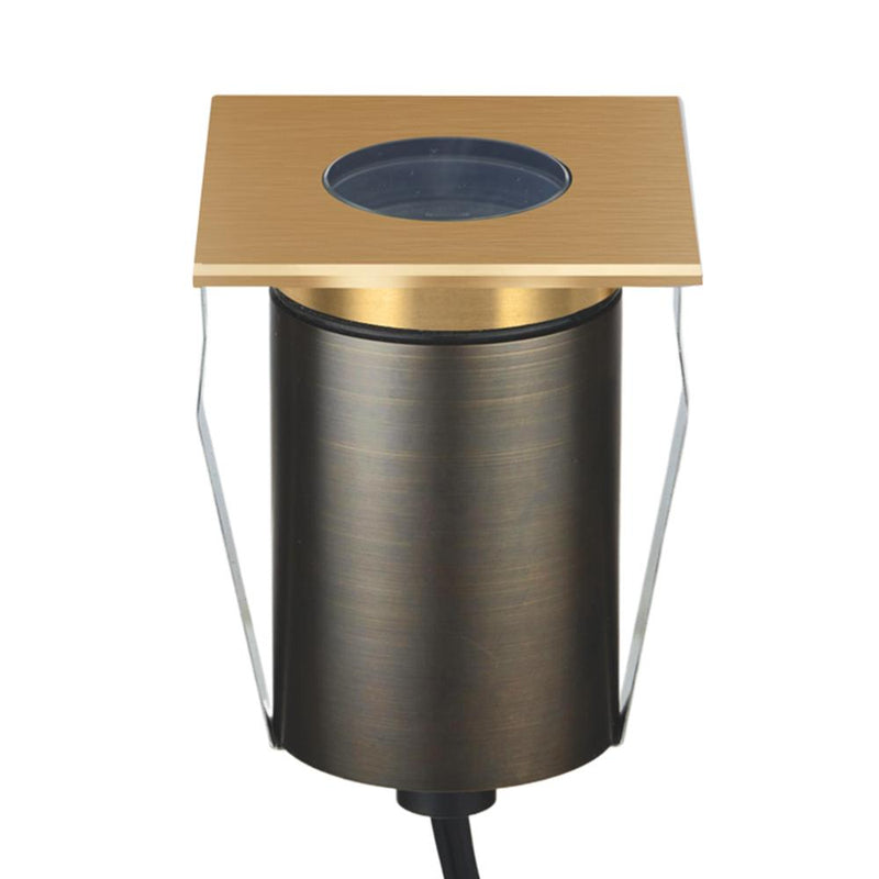 EMIT-85 LED Inground Wall Washer Square Open Light 12/24V 4W/6W Tri Colour Brushed Brass - 10262