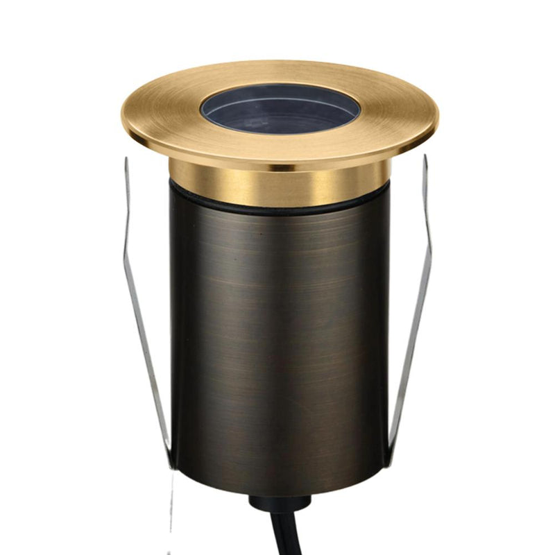 EMIT-85 LED Inground Wall Washer Round Open Light 12/24V 4W/6W Tri Colour Brushed Brass - 10261