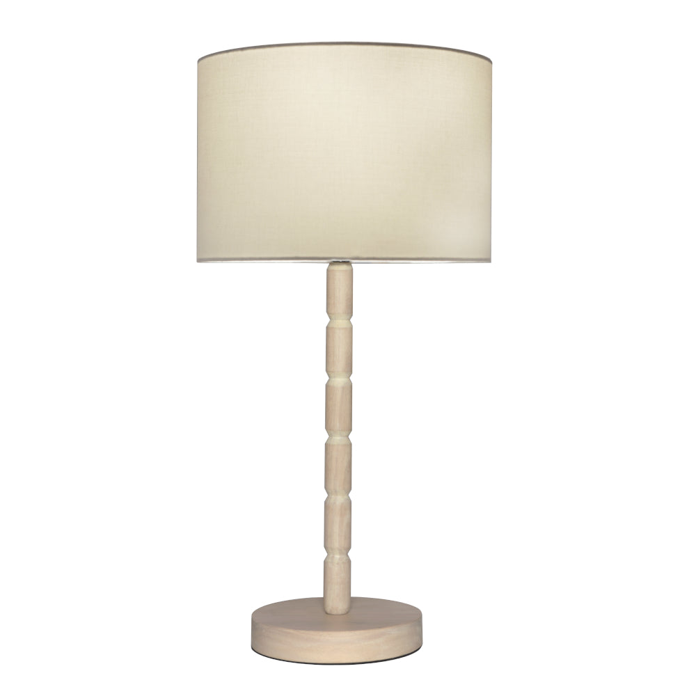 Emma Table Lamp Light Off White Linen Oak - EMMA1TL