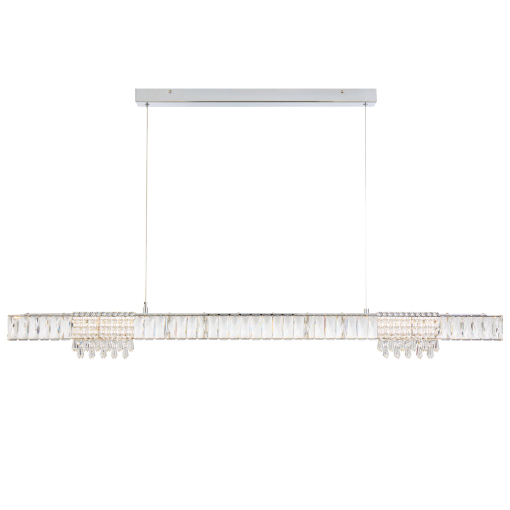 Erika LED Pendant 28W Tri Colour Chrome & Crystal - ERIKA PE-CH