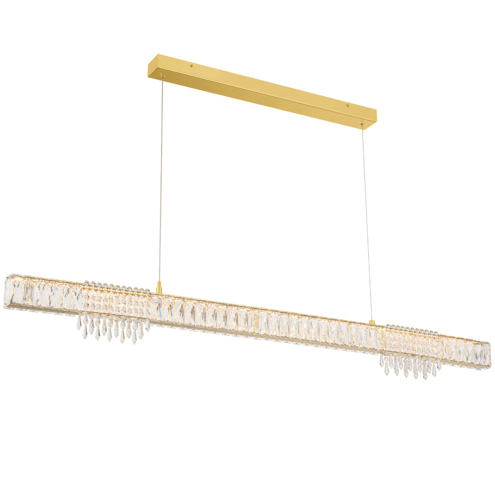 Erika LED Pendant 28W Tri Colour Gold & Crystal - ERIKA PE-GD